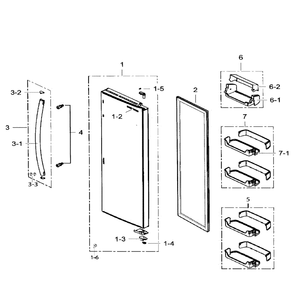 Right Door Diagram and Parts List for RS265TDRS XAA-03 Samsung Refrigerator