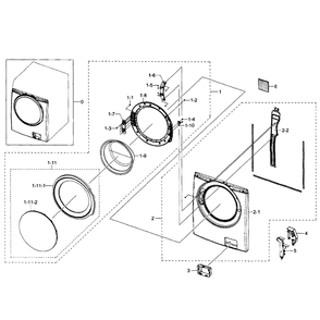 Frame 2 Diagram and Parts List for WF350ANW XAA-02 Samsung Washer