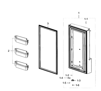 Freezer Door R Diagram and Parts List for RF23J9011SR AA-0005 Samsung Refrigerator