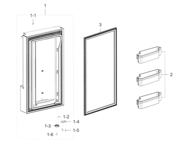 Freezer Door L Diagram and Parts List for RF23J9011SG AA-0004 Samsung Refrigerator