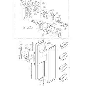 Freezer Door Diagram and Parts List for RS2577SW  Samsung Refrigerator