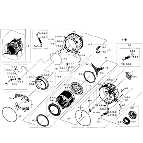 Tub-Drum Diagram and Parts List for WF520ABP XAA-06 Samsung Washer