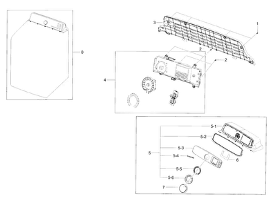 Control Panel Diagram and Parts List for DV56H9000EW A2-0000 Samsung Dryer