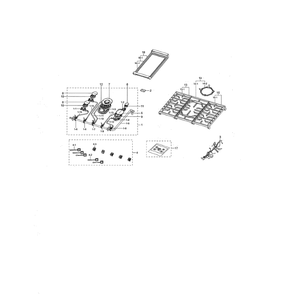 Cooktop Diagram and Parts List for NA30N7755TS AA-00 Samsung Cooktop