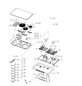 Main Asy Diagram and Parts List for NZ36K7880US AA-0000 Samsung Cooktop