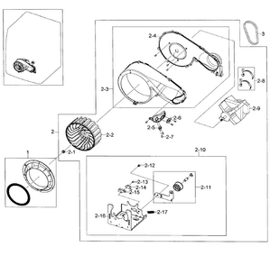 Motor Assy Diagram and Parts List for DV448AEW XAA-0002 Samsung Dryer