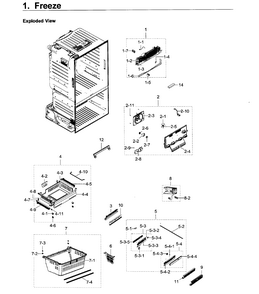 Freezer Diagram and Parts List for RF23HCEDBSR AA-0011 Samsung Refrigerator
