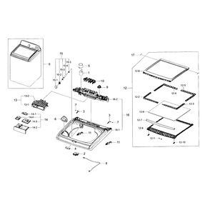 Cover Top Diagram and Parts List for WA456DRHDSU AA-04 Samsung Washer