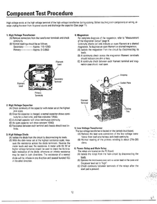 Component Test Procedure Diagram and Parts List for MW3580T XAA Samsung Microwave