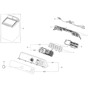 Control Panel Diagram and Parts List for WA400PJHDWR AA-0001 Samsung Washer