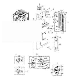 Fridge Door L Diagram and Parts List for RF23HCEDTSR AA-04 Samsung Refrigerator