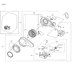 Motor Duct Diagram and Parts List for DV42H5000GW A3-02 Samsung Dryer