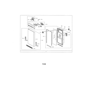 Door Diagram and Parts List for DW80N3030UB AA-00 Samsung Dishwasher