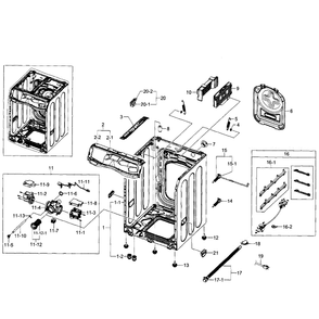 Frame Diagram and Parts List for WF520ABW XAA-01 Samsung Washer