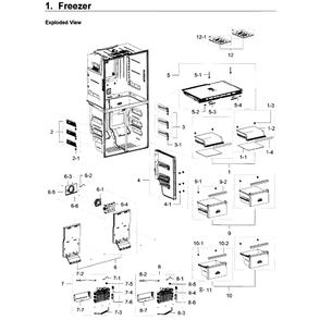 Freezer Diagram and Parts List for RF22K9581SG AA-01 Samsung Refrigerator
