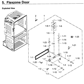 Flexzone Door Diagram and Parts List for RF28JBEDBSG AA-06 Samsung Refrigerator