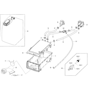 Drawer Housing Diagram and Parts List for WF361BVBEWR A2-0001 Samsung Washer