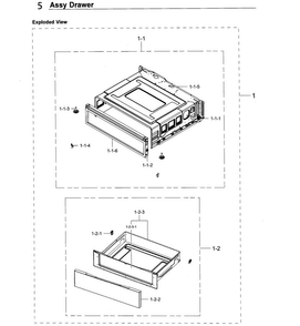 Drawer Diagram and Parts List for NE59J3420SW AA-0002 Samsung Range