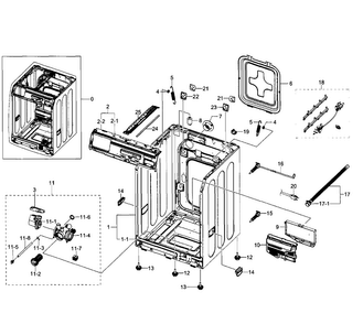Frame Diagram and Parts List for WF350ANR XAA-0004 Samsung Washer