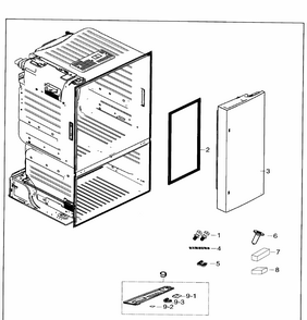 Right Door Diagram and Parts List for RF26HFENDWW AA-0000 Samsung Refrigerator