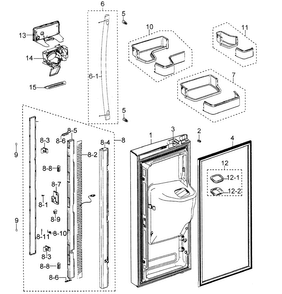 Part Location Diagram of DA97-06521V Samsung Dispenser Cover