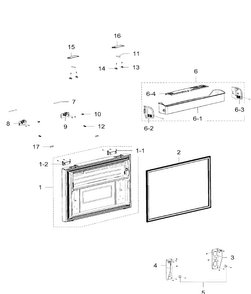 Freezer Door Diagram and Parts List for RFG299AARS XAA-0000 Samsung Refrigerator