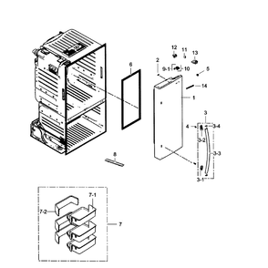 Right Door Diagram and Parts List for RF260BEAEBC AA-01 Samsung Refrigerator