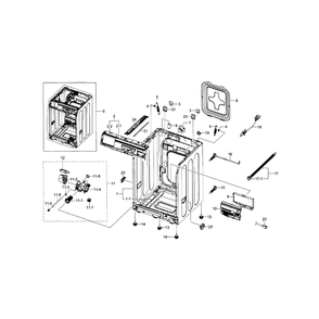 Frame And Cover Diagram and Parts List for WF330ANB XAA-04 Samsung Washer