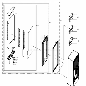 Freezer Door Left Diagram and Parts List for RF22N9781SG (AA)(0002) Samsung Refrigerator