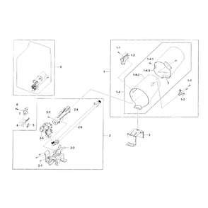 Duct Heater-Gas Diagram and Parts List for DV45H7200GW A2-0000 Samsung Dryer