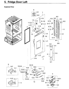Fridge Left Door Diagram and Parts List for RF28HFEDBWW AA-0011 Samsung Refrigerator