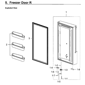 Freezer Door Rt Diagram and Parts List for RF28K9070SR AA-01 Samsung Refrigerator