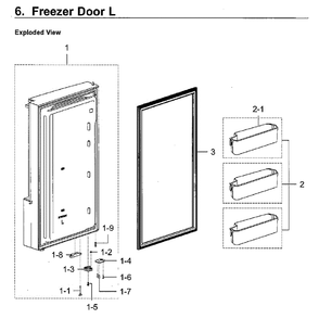 Freezer Door L Diagram and Parts List for RF28K9380SG AA-02 Samsung Refrigerator