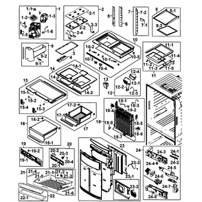 Refrigerator Diagram and Parts List for RF263BEAESR AA-0000 Samsung Refrigerator