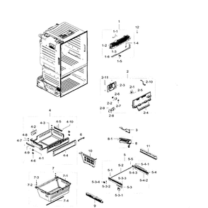 Frezer Diagram and Parts List for RF28HFEDBWW AA-05 Samsung Refrigerator