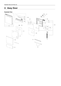 Part Location Diagram of DD81-02852A Samsung Handle Assembly (Front)