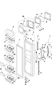 Part Location Diagram of DA97-00704P Samsung Assembly HANDLE-MID FRONT;A-