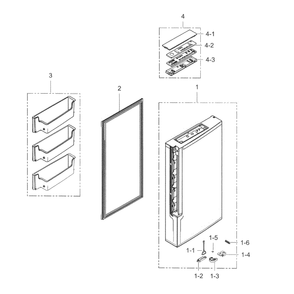 Freezer Door R Diagram and Parts List for RF34H9950S4 AA-01 Samsung Refrigerator