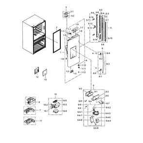 Refrigerator Door L Diagram and Parts List for RF30HBEDBSR AA-0001 Samsung Refrigerator