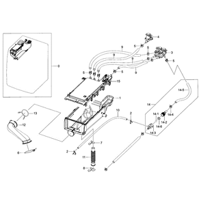 Housing Drawer Diagram and Parts List for WF393BTPAWR A2-0000 Samsung Washer