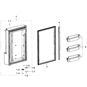 Freezer Door Lt Diagram and Parts List for RF32FMQDBSR AA-05 Samsung Refrigerator