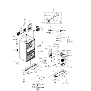 Cabinet Diagram and Parts List for RF31FMEDBBC AA-03 Samsung Refrigerator