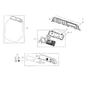 Control Panel Diagram and Parts List for DV48H7400GP A2-0001 Samsung Dryer