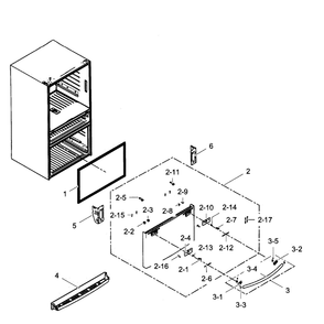 Freezer Door Diagram and Parts List for RF28HMEDBBC AA-06 Samsung Refrigerator