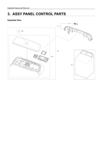 Control Panel Assembly Diagram and Parts List for WA50R5400AV US-02 Samsung Washer