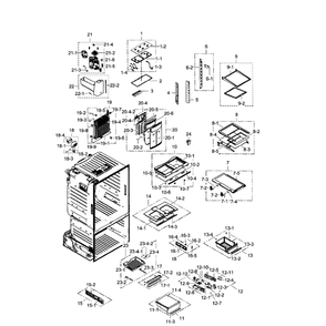 Fridge Diagram and Parts List for RF263TEAESR AA-01 Samsung Refrigerator