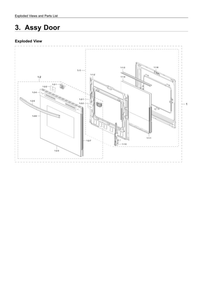 Door Assembly Diagram and Parts List for NX60T8311SS AA-01 Samsung Range