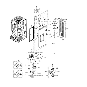 Fridge Door L Diagram and Parts List for RF263BEAESR AA-01 Samsung Refrigerator