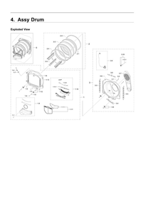 Part Location Diagram of DC97-18962C Samsung ASSY DRUM FRONT;DVE50R5400V