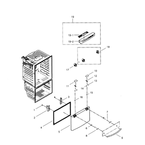 Freezer Door Diagram and Parts List for RFG297HDRS XAA-01 Samsung Refrigerator
